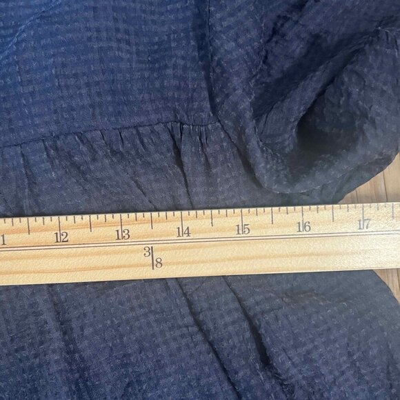 FRANCESCA’S Mi Ami Navy Babydoll Tiered Ruffled Lined Mini Dress Size S Boho - Picture 11 of 14